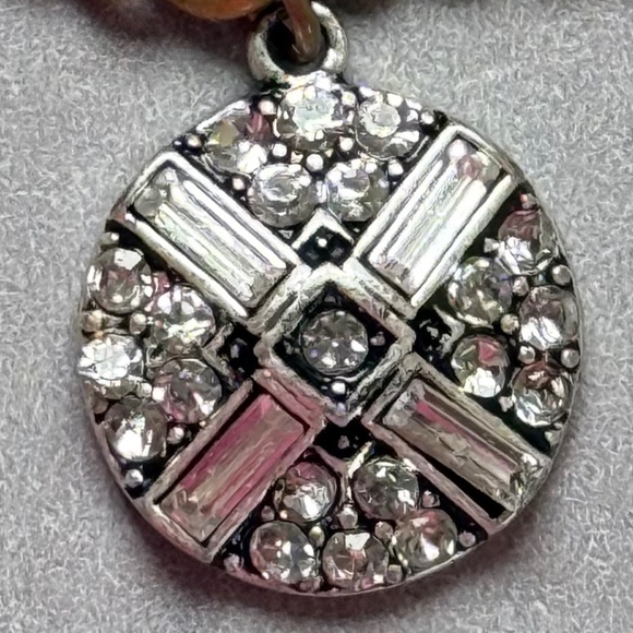 LULU FROST for POPSUGAR Bracelet Crystal Charm Matte Brass Links Dust Bag - Picture 2 of 10